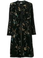 Forte Forte Floral Print Tie Coat - Black