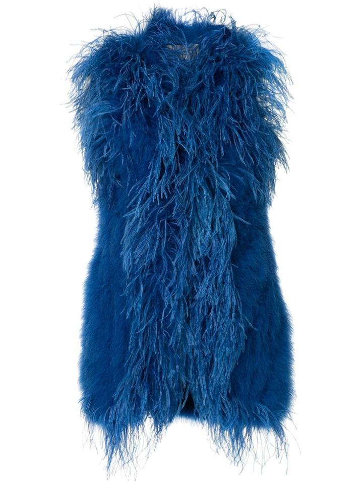 Elie Saab Sleeveless Long Vest - Blue
