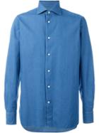Ermenegildo Zegna Plain Shirt, Men's, Size: 42, Blue, Cotton