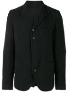 Ann Demeulemeester Distressed Blazer, Men's, Size: Small, Black, Linen/flax/nylon/virgin Wool/cotton