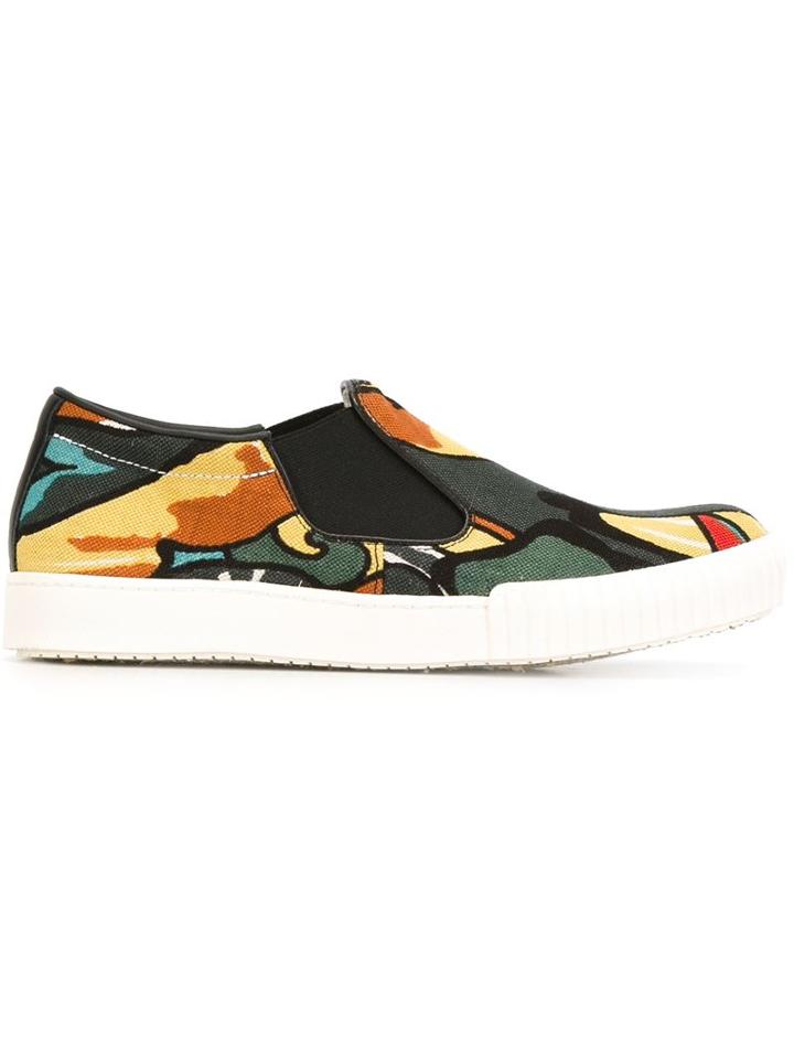 Marni Floral Pattern Slip-on Sneakers