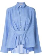 Palmer / Harding Pinstripe Belted Shirt - Blue