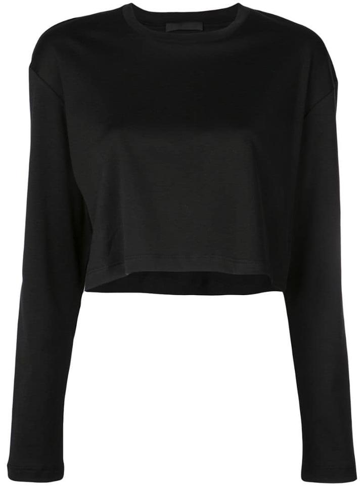Wardrobe. Nyc Long Sleeve Crop Top - Black