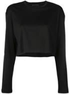 Wardrobe. Nyc Long Sleeve Crop Top - Black