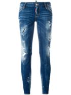 Dsquared2 Flare Distressed Stonewash Jeans, Women's, Size: 44, Blue, Cotton/spandex/elastane
