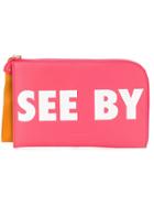 See By Chloé Logo Zipped Clutch - Pink