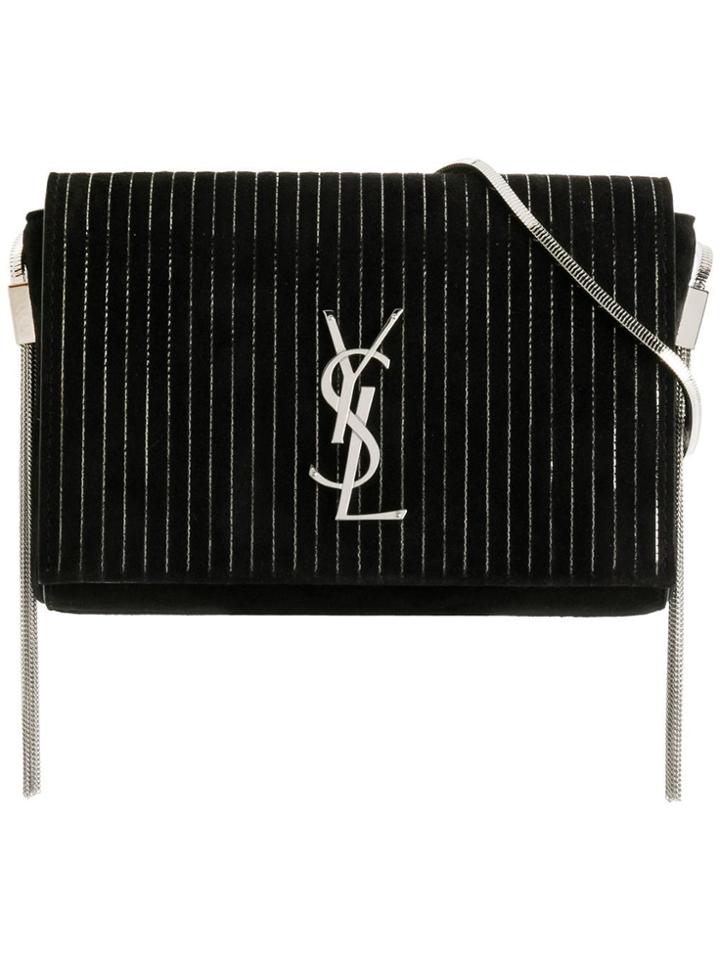 Saint Laurent Foldover Monogram Bag - Black