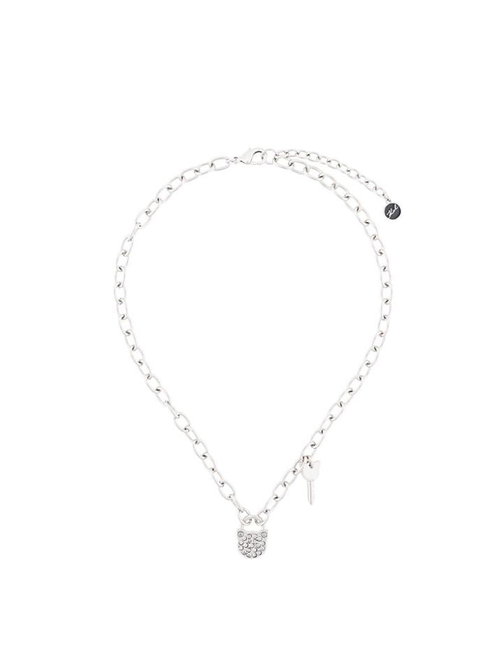 Karl Lagerfeld K/lock Choupette Necklace - Silver