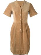 Peter Jensen Fitted Corduroy Dress, Women's, Size: Large, Nude/neutrals, Cotton