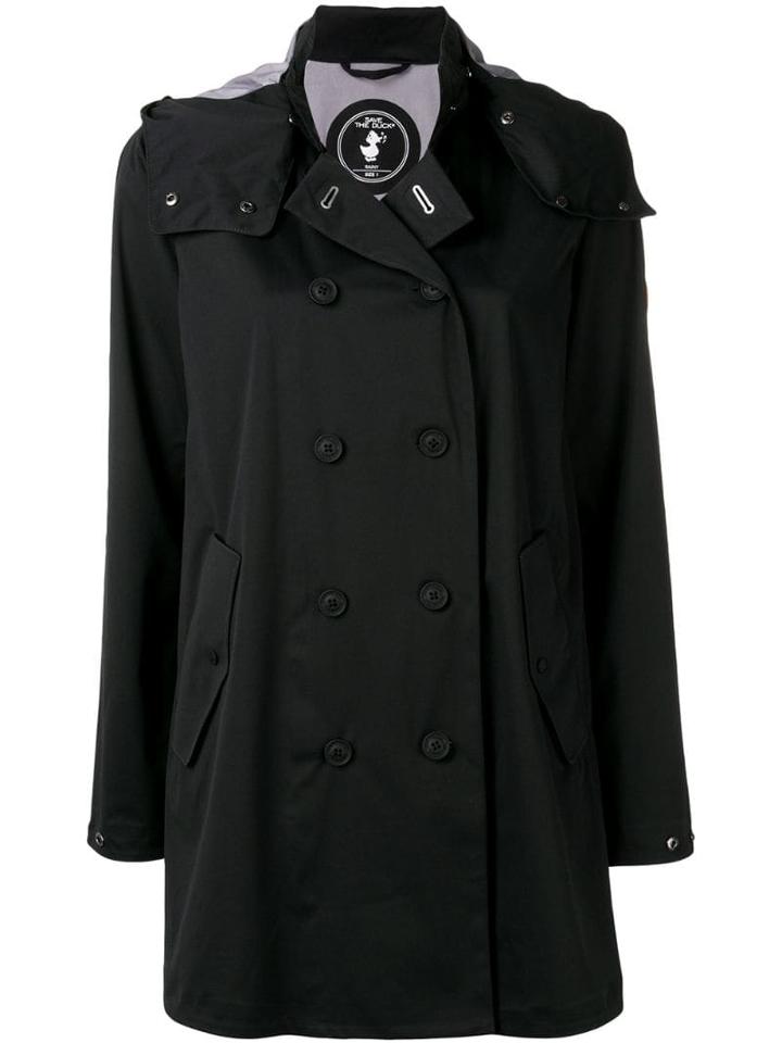 Save The Duck Double Breasted Rain Jacket - Black