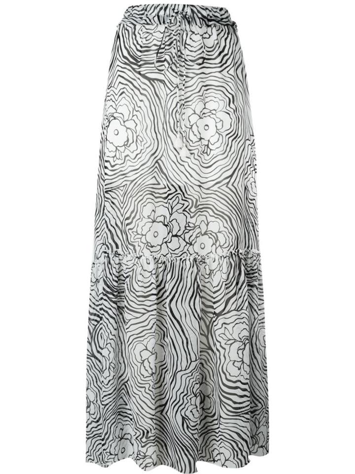 See By Chloé Floral Print Maxi Skirt, Women's, Size: 36, Black, Silk/viscose