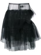 Simone Rocha Tiered Tulle Skirt, Women's, Size: 8, Black, Nylon