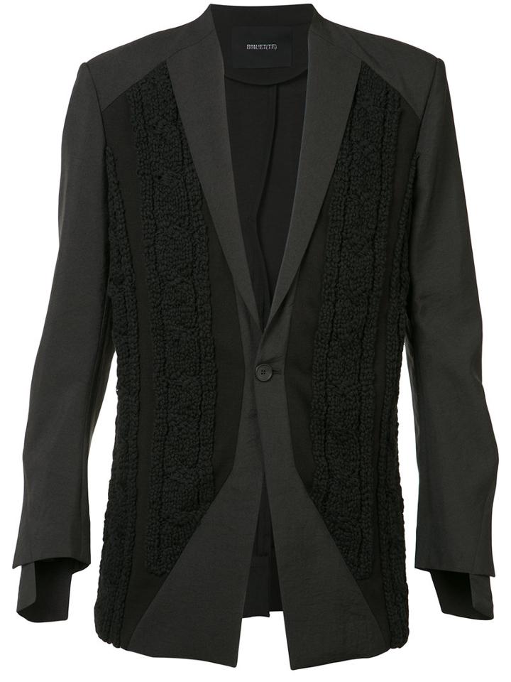 Bmuet(te) Knitted Front Panel Blazer, Men's, Size: 46, Black, Cotton/acrylic/nylon/polyester