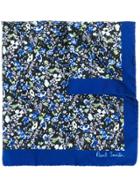 Paul Smith Twill Floral-print Scarf - Blue