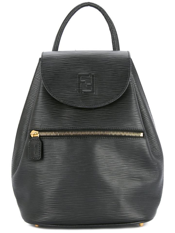 Fendi Vintage Logos Drawstring Backpack - Black