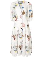 Tata Naka Printed Midi Dress - White