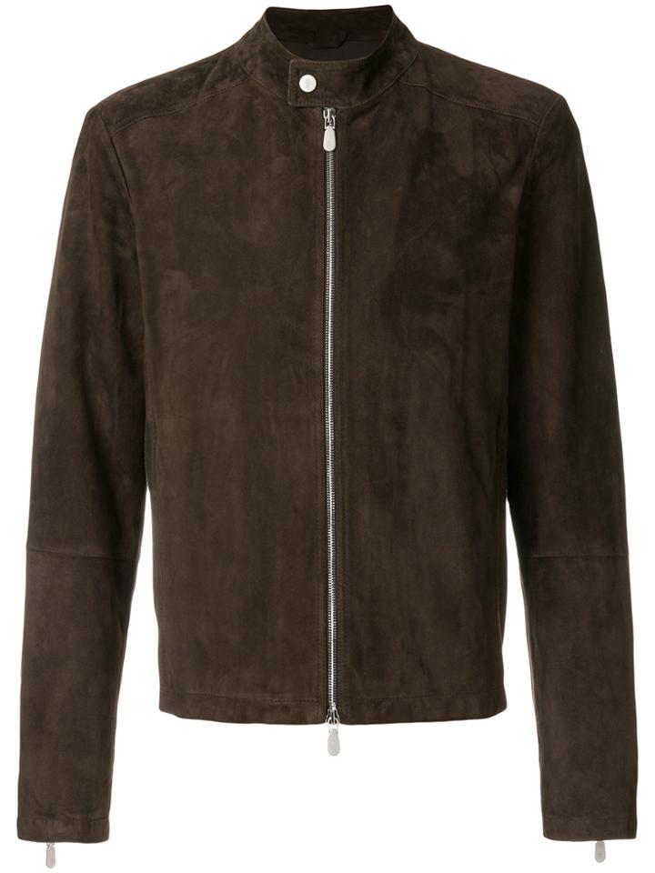 Eleventy Zip Bomber Jacket - Brown