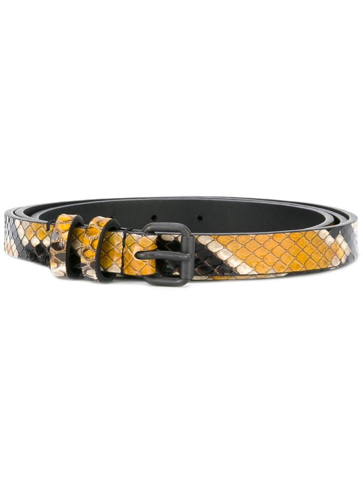 Haider Ackermann - Python Effect Belt - Women - Leather - S, Yellow, Leather