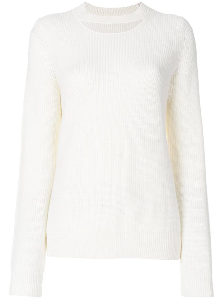 Rag & Bone Cut-out Ribbed Jumper - White