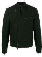 Dsquared2 Off-centre Zipped Biker Jacket - Black