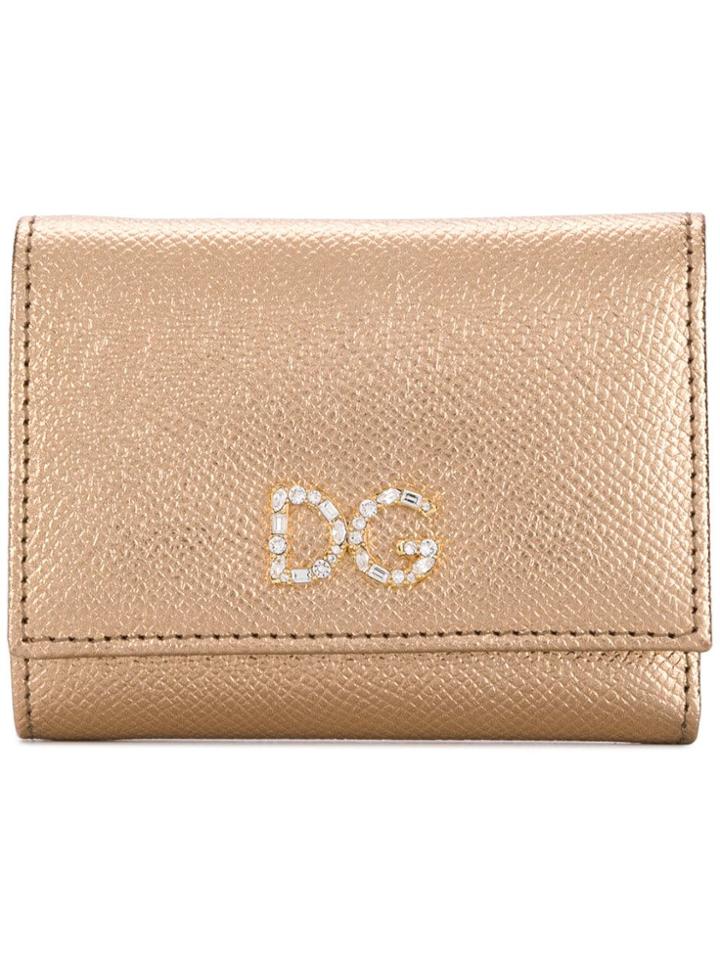Dolce & Gabbana Crystal Dg Wallet - Gold