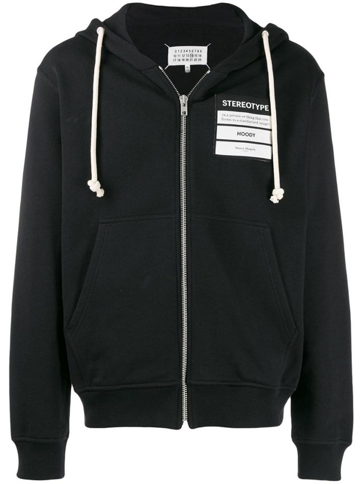 Maison Margiela Stereotype Zip Front Hoodie - Black