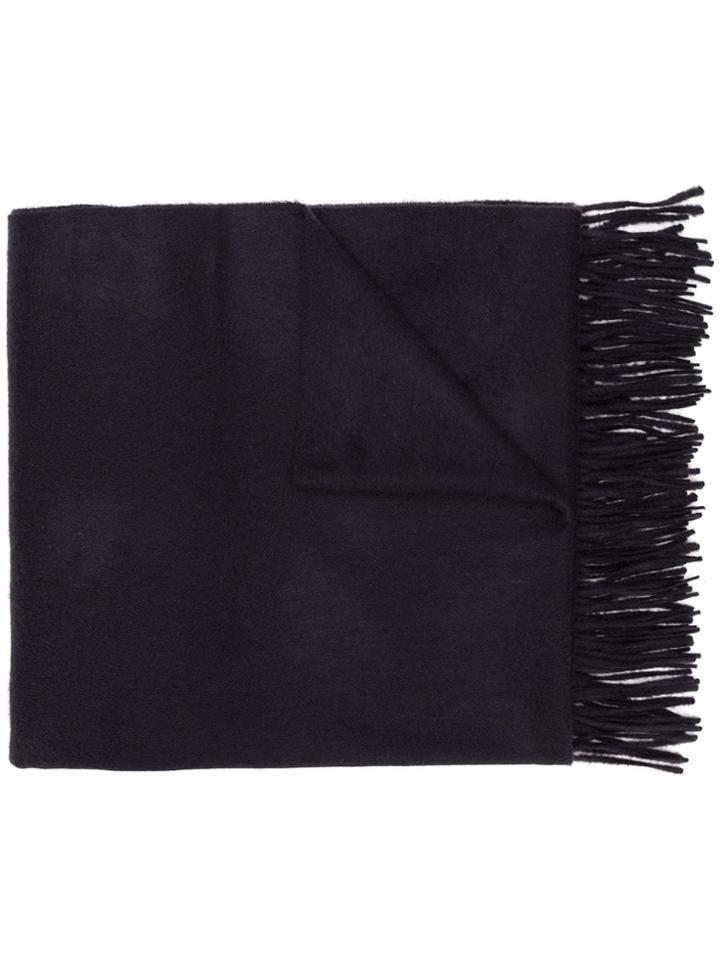 Pringle Of Scotland Oversized Fringed Scarf - Blue