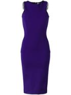 Victoria Beckham Fitted Midi Dress, Women's, Size: 8, Pink/purple, Viscose/polyester/spandex/elastane/silk