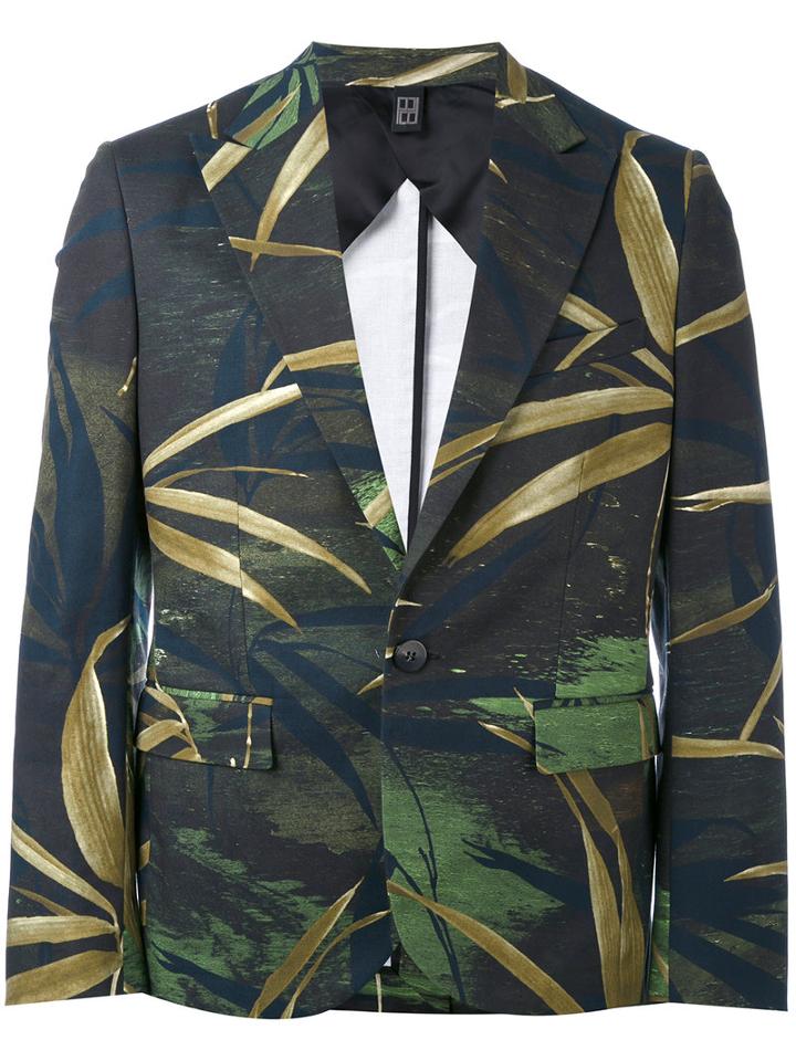 Christian Pellizzari - Printed Canvas Blazer - Men - Cotton/spandex/elastane/viscose - 48, Green, Cotton/spandex/elastane/viscose