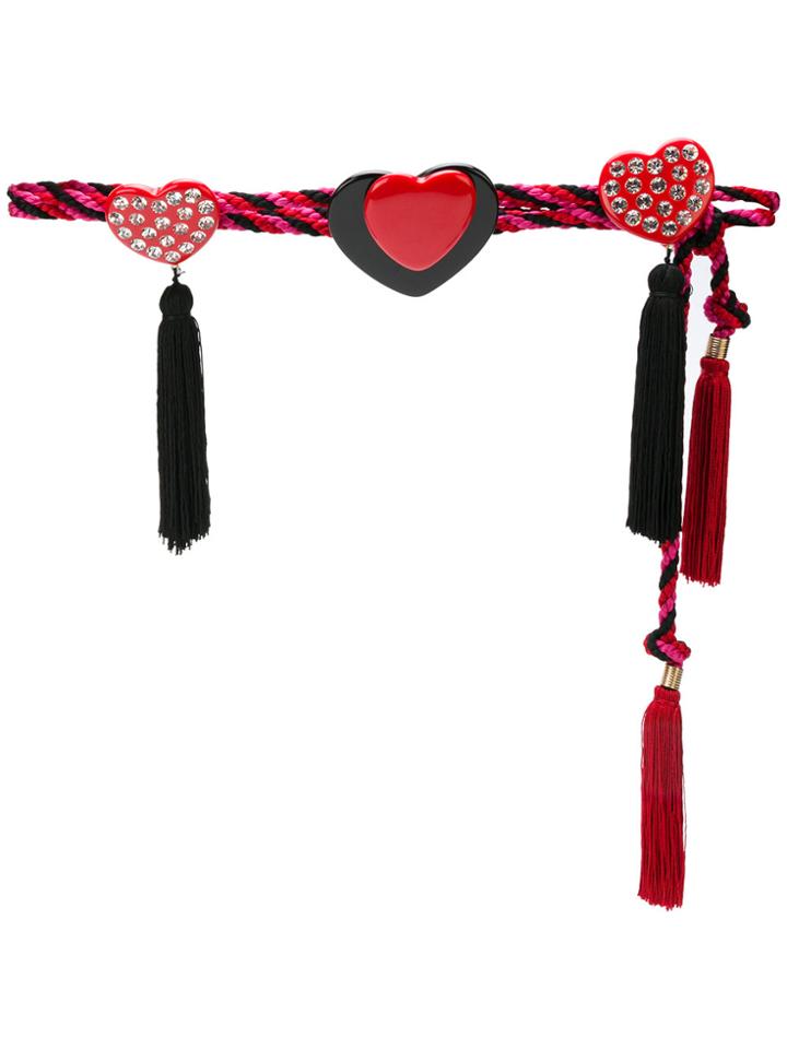Philosophy Di Lorenzo Serafini Heart And Tassel Rope Belt - Black