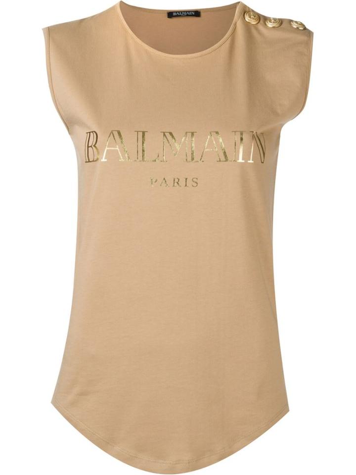 Balmain Logo T-shirt, Women's, Size: 36, Nude/neutrals, Cotton