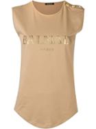 Balmain Logo T-shirt, Women's, Size: 36, Nude/neutrals, Cotton