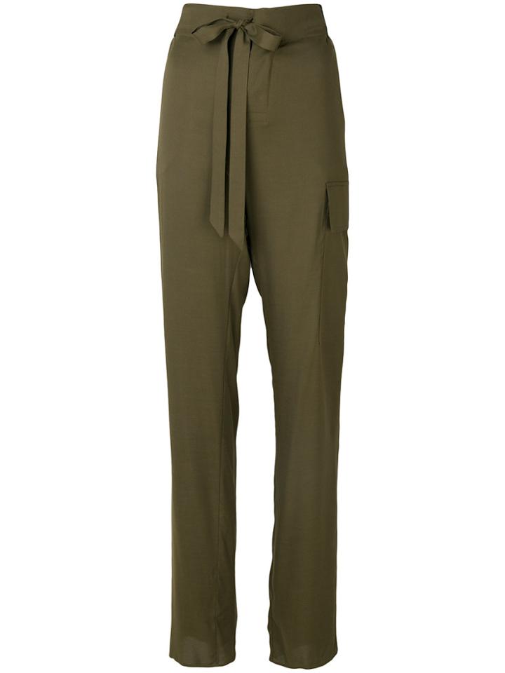 Tom Ford Tie High Waist Trousers - Green