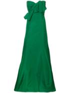 Oscar De La Renta Flared Strapless Gown - Green