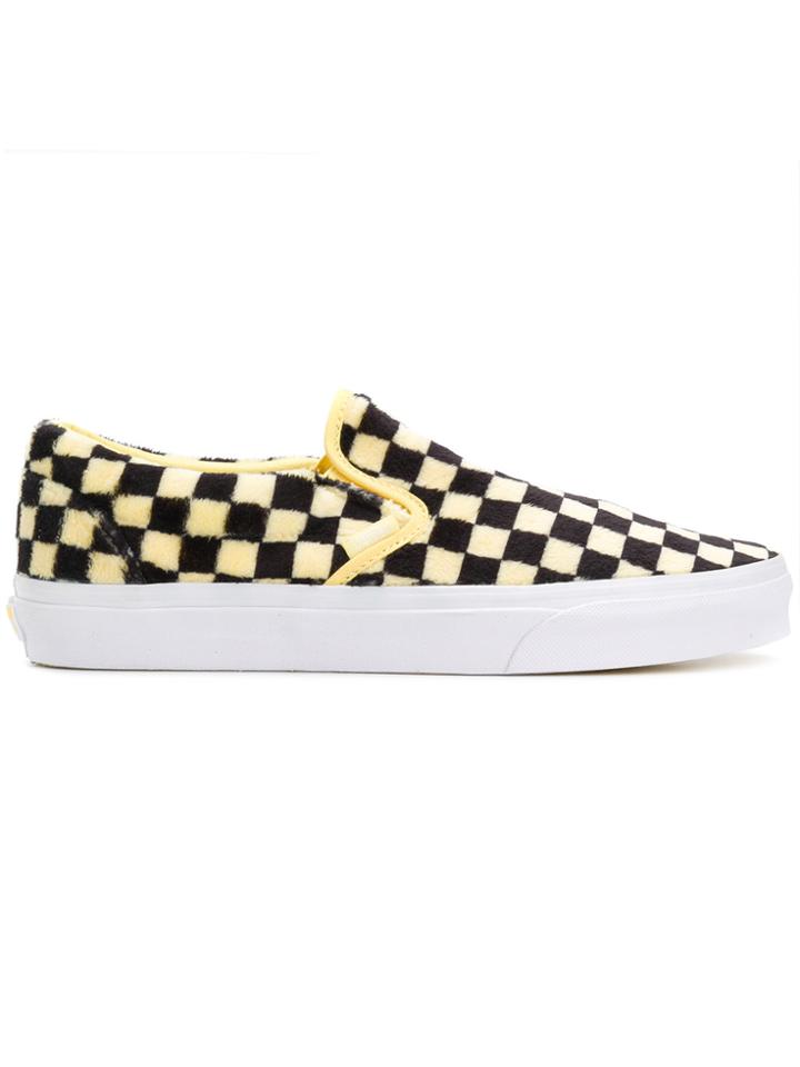 Vans Checked Slip-on Sneakers - Yellow & Orange