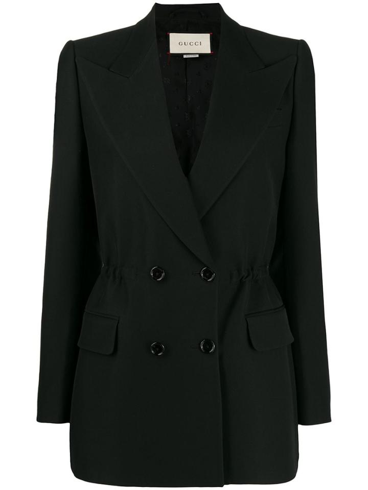 Gucci Elastic Waist Detail Blazer - Black