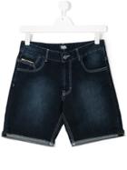 Karl Lagerfeld Kids Faded Denim Shorts - Blue