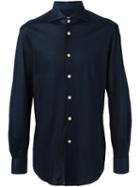Kiton Classic Shirt, Men's, Size: 45, Blue, Cotton
