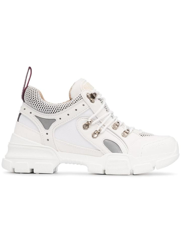 Gucci Gcci Flashtrek Lthr Mesh Lcup Lt - White