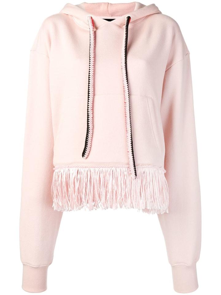 Alanui Fringe Hem Hoodie - Pink
