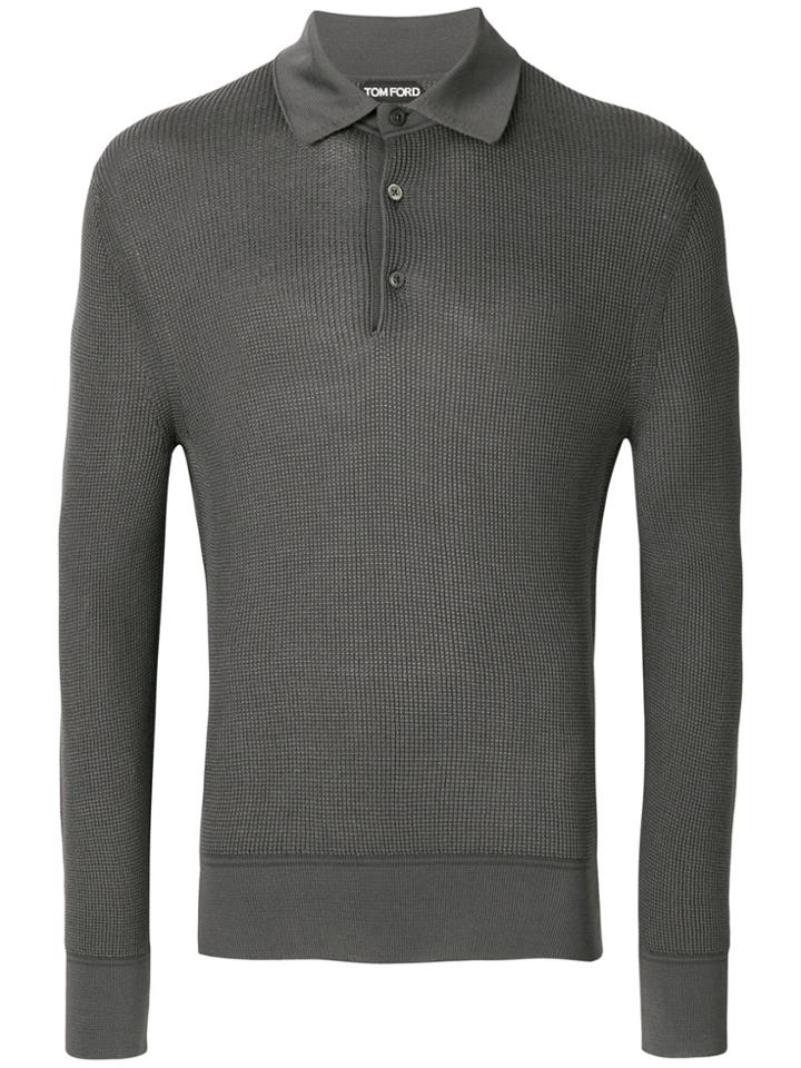 Tom Ford Longsleeved Polo Shirt - Grey