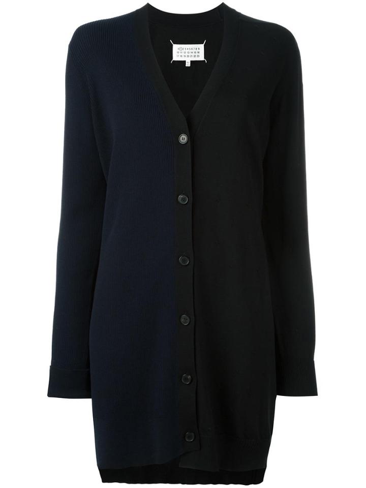 Maison Margiela Bi-colour Ribbed Cardigan - Black