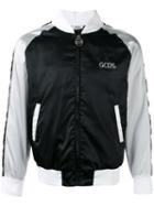Gcds Stripe Panel Bomber Jacket, Men's, Size: Large, Black, Polyamide/polyester