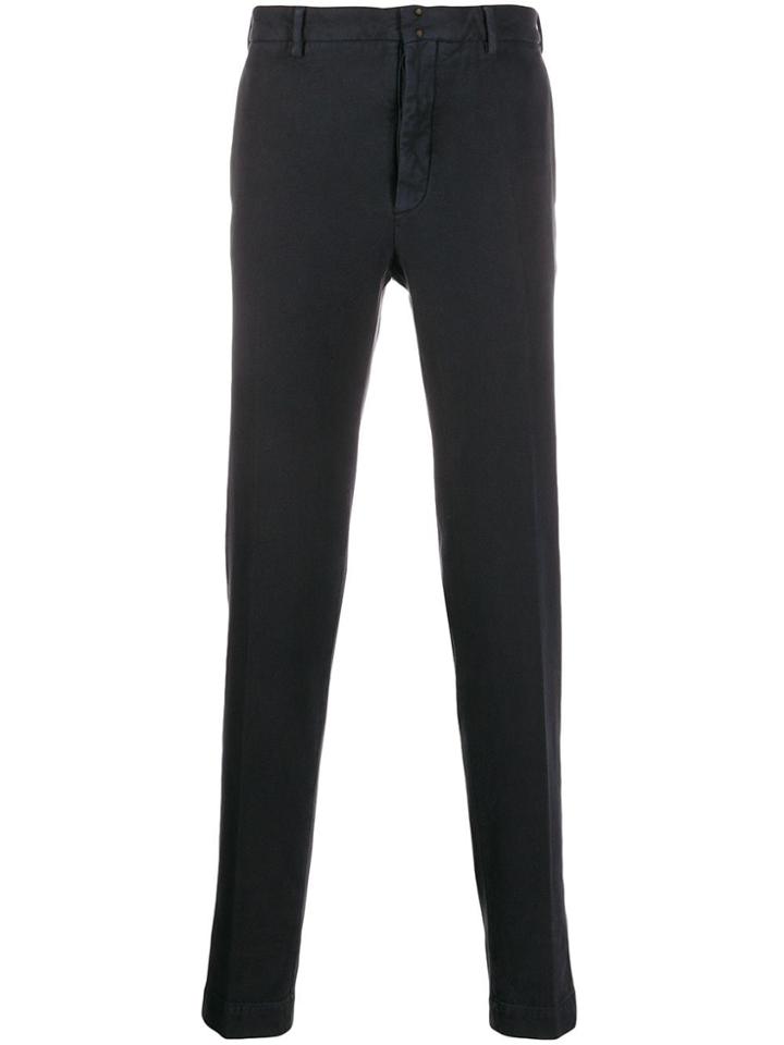 Incotex Colour Block Skinny Trousers - Blue