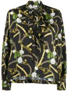 Liu Jo Belt And Chain Print Blouse - Black