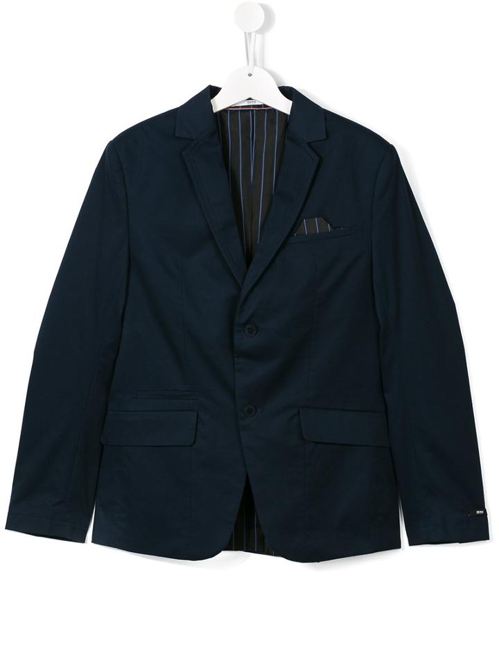 Boss Kids Pinstripe Interor Blazer, Boy's, Size: 16 Yrs, Blue