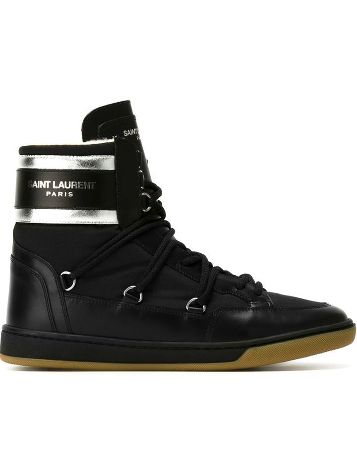Saint Laurent California Ski Sneakers, Women's, Size: 38.5, Black, Calf Leather/nylon/rubber