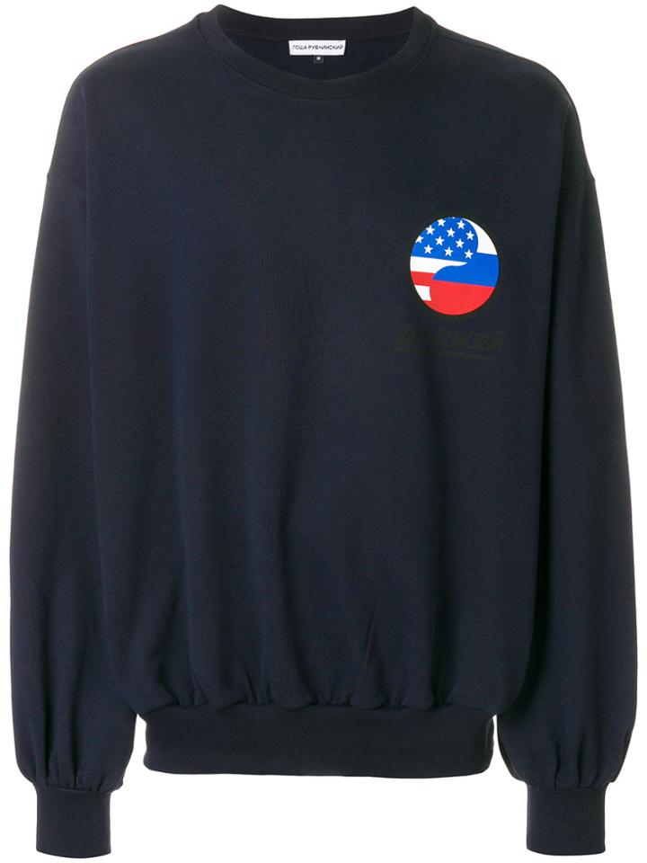 Gosha Rubchinskiy Flag Logo Sweatshirt - Blue