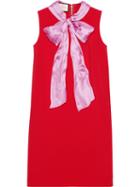 Gucci - Stretch Viscose Dress With Bow - Women - Silk/nylon/viscose - M, Red, Silk/nylon/viscose