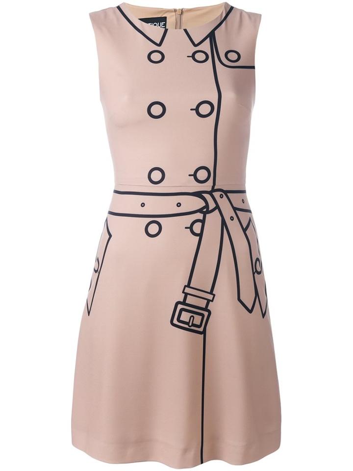 Boutique Moschino 'dress' Print Sleeveless Dress, Women's, Size: 36, Nude/neutrals, Polyester/other Fibers